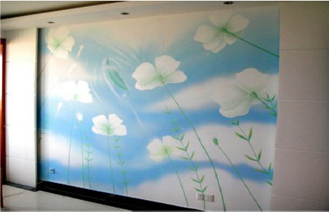 兴平画墙绘怎么画好白云的蓬松感？