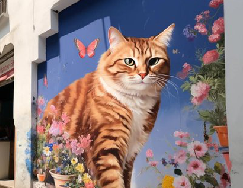 兴平自己绘制有个性的手绘墙