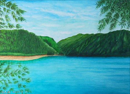 兴平在墙绘中，如何绘画绿水青山？