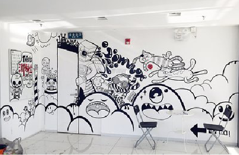 兴平手绘墙并非传统涂鸦。